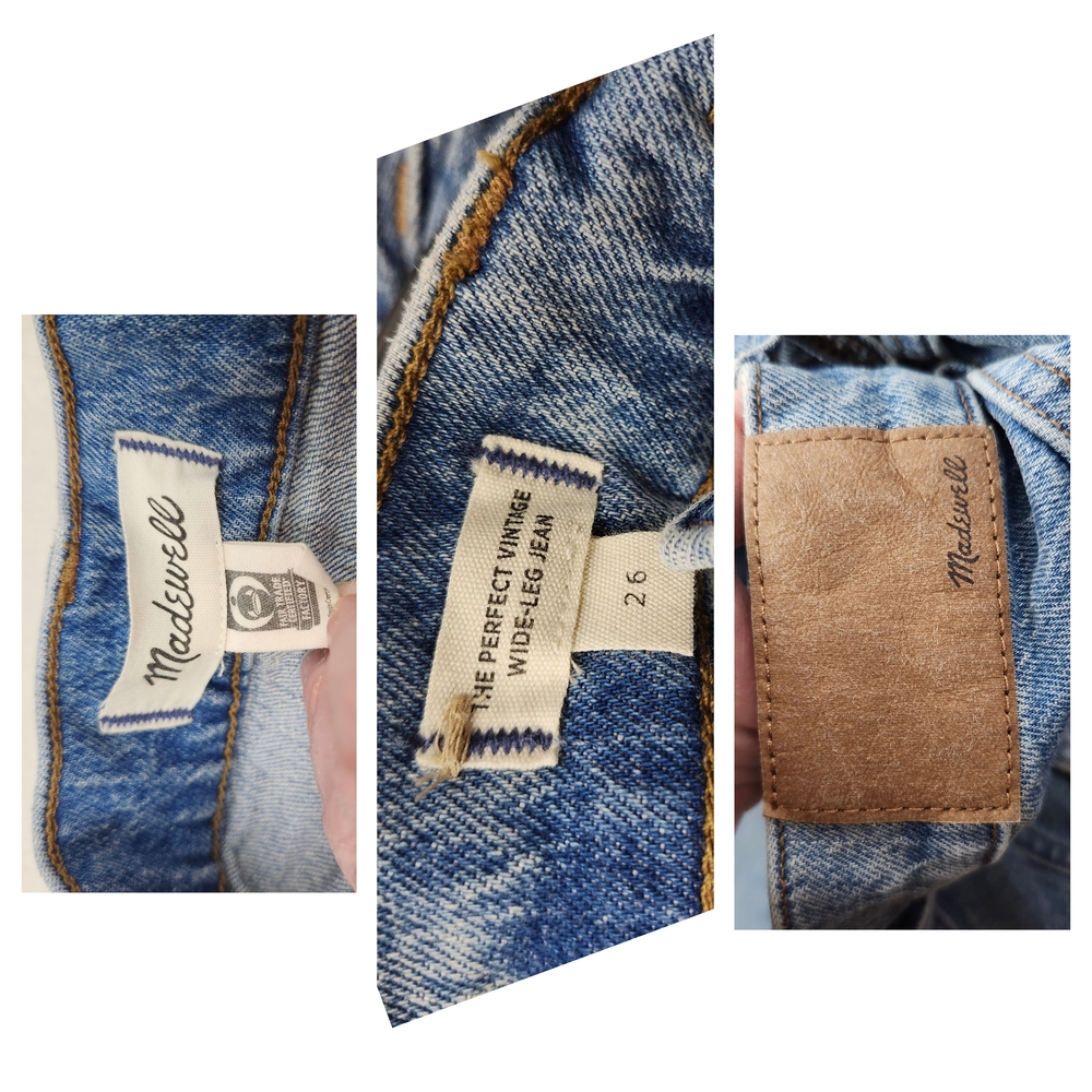 Madewell women's the perfect vintage wide leg jeans Light Indigo Blue NR475 26 - Picture 8 of 17